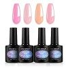 CLAVUZ Vernis Semi Permanent Vernis à ongle Gel Vernis UV LED Gel Nail Polish Varnish Nail Art Soak Off Manucure Lot de 4 - S