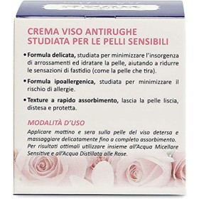 Acqua alle Rose, Crème Visage Anti-rides Sensitive avec collagène végétal et extrait de Rose, Crème Anti-rides, Doux sur la p