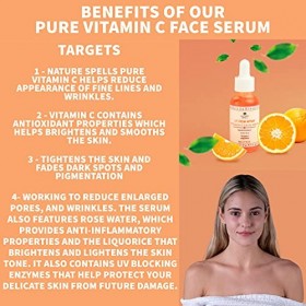 Nature Spell Sérum éclaircissant à la vitamine C et au niacinamide 30 ml - 100% végétalien, fabriqué au Royaume-Uni - Éclairc