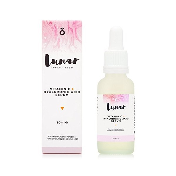 Sérum Visage Vitamine C + Acide Hyaluronique par Lunar Glow 30ml.