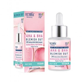 Victoria Beauty - Sérum exfoliant AHA BHA - Anti-boutons - Pour peau non pure et grasse - Formule végétalienne - Soin du visa