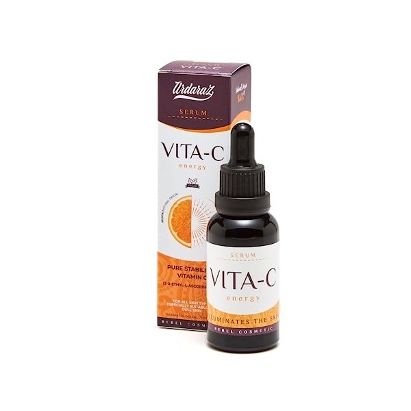 Ardaraz Sérum Vitamine C avec Acide Hyaluronique, Niacinamide et AHAs. Sérum visage anti tache visage concentré, Réduit les t