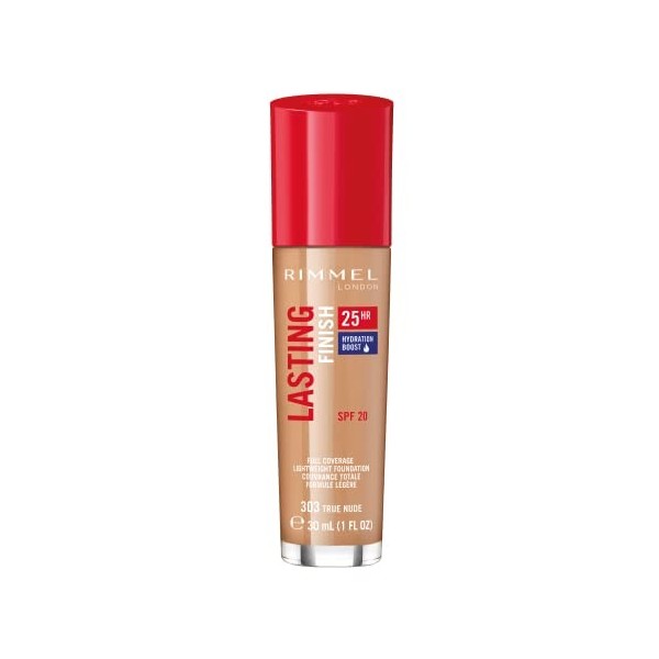 Rimmel - Fond de teint Lasting Finish 25H - Couvrance totale - Longue tenue - Hydratation - 201 Classic Beige - 30ml