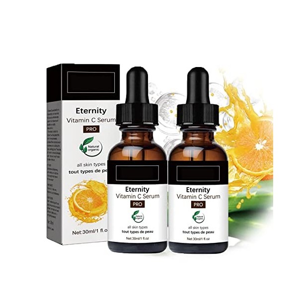 2 Pcs Eelhoe Eternity Vitamin C Serum, Vitamin C Serum for Face with Hyaluronic Acid, Anti-aging Wrinkle Essence Oil for Face