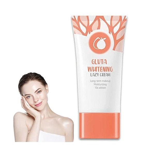 Gluta Whitening Lazy Cream, Orange Exfoliating Whitening Gel, Gluta Whitening Facial Cream Lotion Moisturizing Lazy Cream, Gl