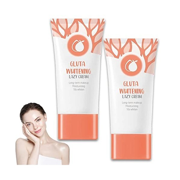 Gluta Whitening Lazy Cream, Orange Exfoliating Whitening Gel, Gluta Whitening Facial Cream Lotion Moisturizing Lazy Cream, Gl