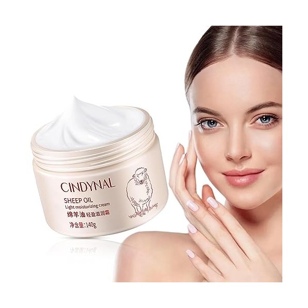 Crème Visage Hydratante - Hydratant hydratant pour le visage à lmouton 140g - Produits crème soin la peau pour femmes hommes