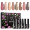 ROSALIND Vernis Semi Permanent, Rose Nude Marron Couleurs 5ml Vernis à Ongles Nail Gel Polish UV LED Soak Off Manucure Nail A