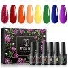 ROSALIND Vernis Semi Permanent, Rose Nude Marron Couleurs 5ml Vernis à Ongles Nail Gel Polish UV LED Soak Off Manucure Nail A