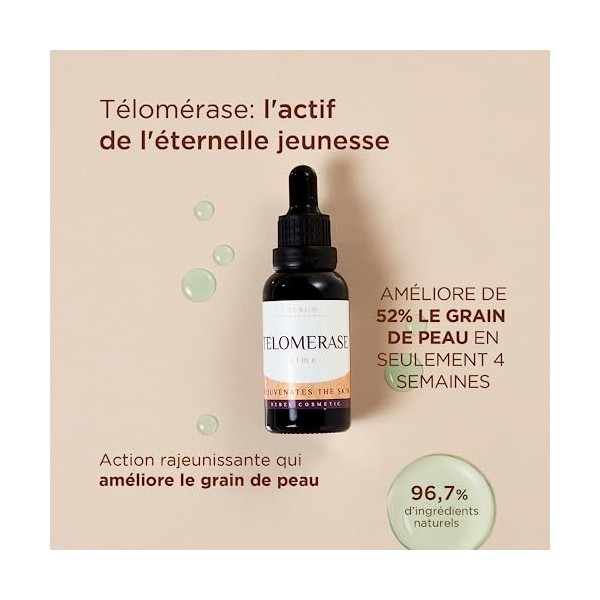 Ardaraz Sérum Visage avec Télomérase et Acide Hyaluronique. Serum anti rides Concentré Antiâge, pour une peau plus ferme et p