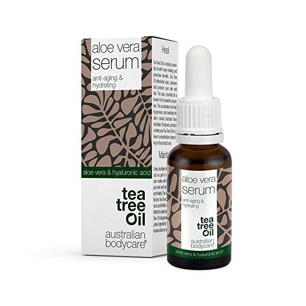 Sérum à laloe vera avec vitamine C + acide hyaluronique + vitamine E + vitamine F - Sérum pour le visage 100% végétalien pou