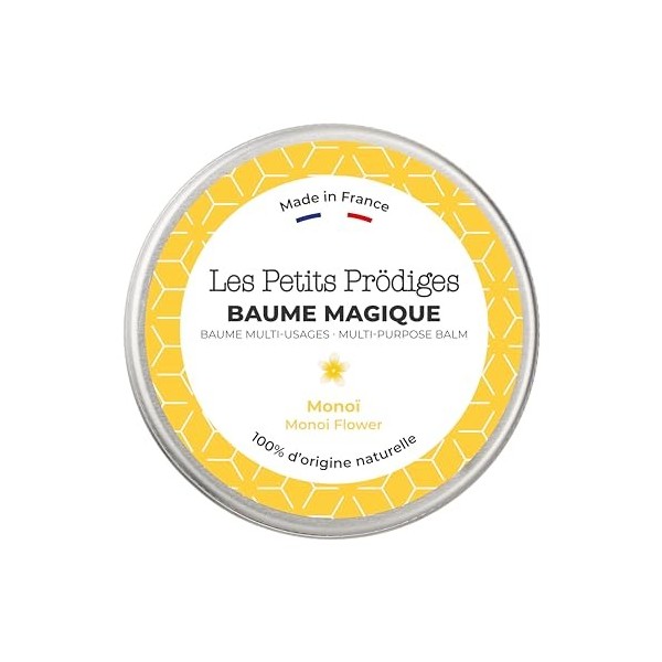 Baume Magique Multi Usages Monoï 30ml - Soin Hydratant Corps, Visage, Cheveux 100% Naturel Tout Type de Peau - Fabriqué en Fr