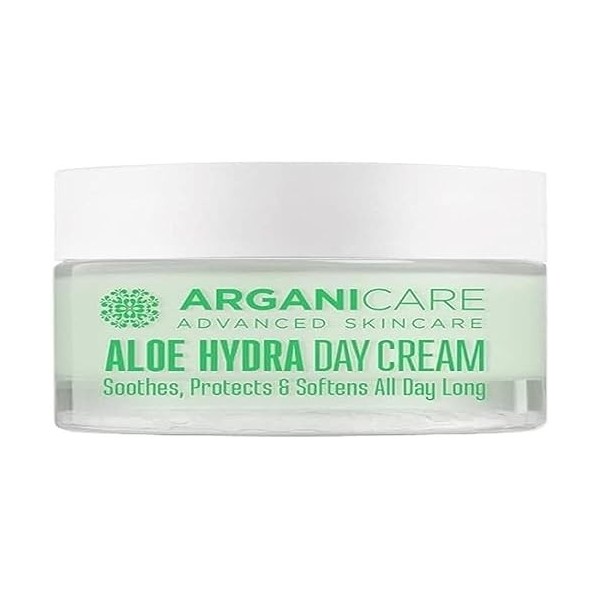 Arganicare - Crème Anti-Rides - Soin Hydratant Visage à lAloe Vera et à la Vitamine E - Pot 50 ml