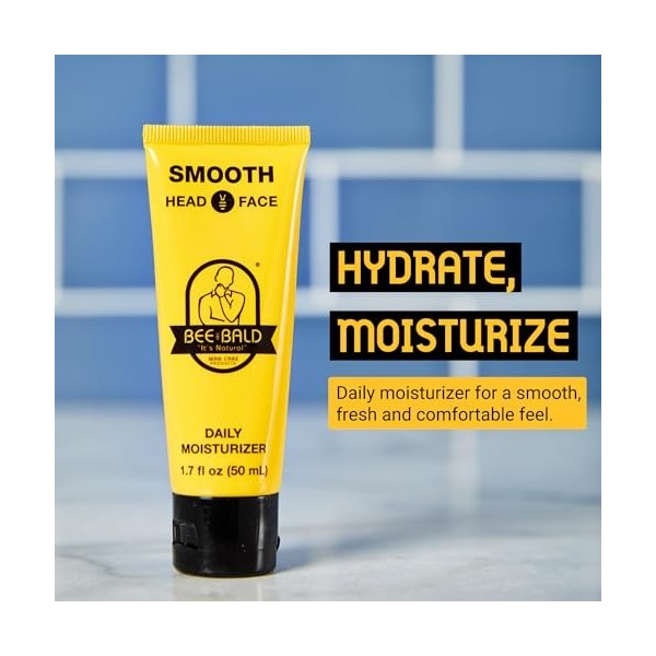 Lhydratant quotidien Bee Bald SMOOTH hydrate et hydrate, lissant les rides et les zones sèches. Aide à contrôler lhuile et 