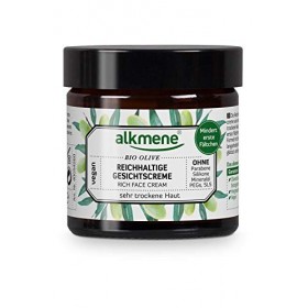 alkmene Soin hydratant visage à lolive biologique - Crème hydratante pour peaux très sèches - soin du visage sans silicones,