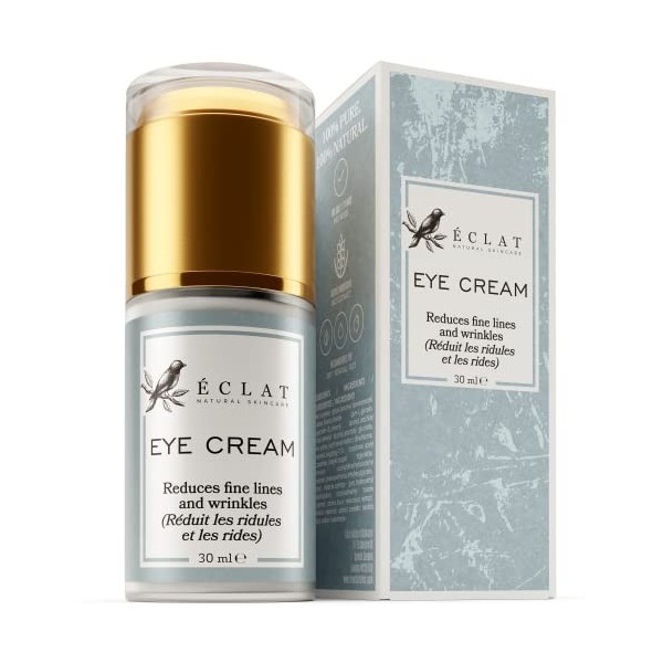 BIO Crème pour Contour des Yeux - 3X PLUS EFFICACE AVEC DE LA VITAMINE E ENCAPSULÉE, de l’Extrait d’Avoine, de l’AH et des An