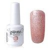 Vishine Vernis à ongles Semi-permanent Soak-off UV LED Nail Art Manucure Base Top Coat 8ml Glitter Apricot Rose 375