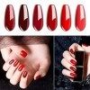 Vishine Bordeaux Rouge Pailleté Vernis Semi permanent Lot de 6 Vernis gel Brillants UV LED Soak off Nail Art 8ml