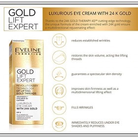 Eveline Cosmetics Gold Lift Expert Crème contour des yeux anti-rides à lor 24 carats 15 ml
