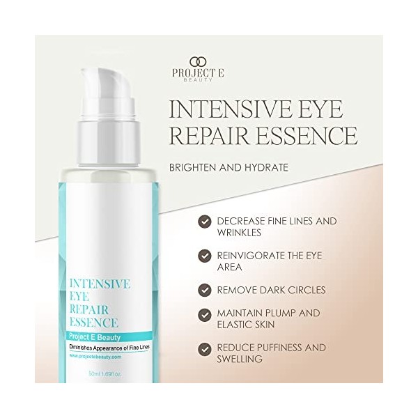 Project E Beauty Essence réparatrice intensive pour les yeux | Soins de la peau Visage Anti-âge Puffiness Cernes Rides Traite