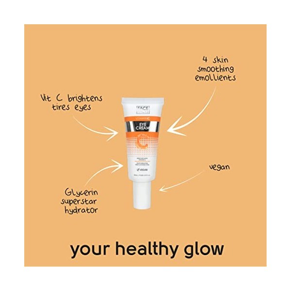 Face Facts Crème contour des yeux à la vitamine C | Vitamine C riche en antioxydants + glycérine | Hydrate et éclaircit les y