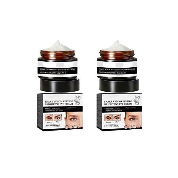 2pcs Crème Pour Les Yeux Serrés, Crème Pour Les Yeux Serrés Venin de Serpent，Peptide de Serpent Pour Les Soins Oculaires, Dil