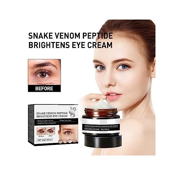 2pcs Crème Pour Les Yeux Serrés, Crème Pour Les Yeux Serrés Venin de Serpent，Peptide de Serpent Pour Les Soins Oculaires, Dil