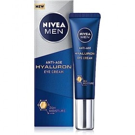 NIVEA MEN Hyaluron Contorno de Ojos Antiedad con Ácido Hialurónico 1 x 15 ml , crema antiarrugas que reafirma la piel, crema
