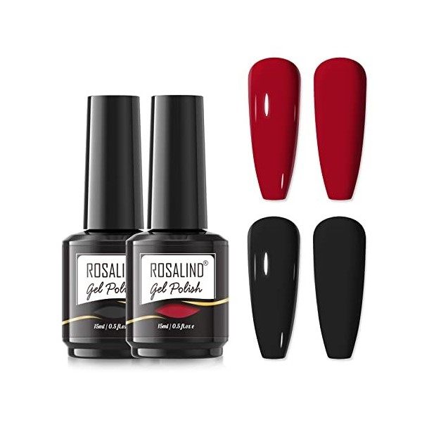 ROSALIND Vernis Semi Permanent Base Coat Top Coat 15ml Vernis à Ongles Couche de Base et Couche de Finition Vernis Semi Perma