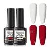 ROSALIND Vernis Semi Permanent Base Coat Top Coat 15ml Vernis à Ongles Couche de Base et Couche de Finition Vernis Semi Perma