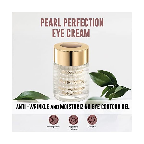 Simon&Tom Pure Hydra Pearl Perfection Eye Cream - Gel-Crème Antirides Yeux - Contour des Yeux avec Perles Anti-âge - Système 