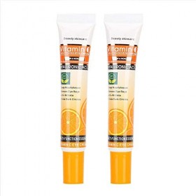 2 pcs 25 ml de vitamine C Crème pour les yeux Anti-rides Élimination des cernes Crème hydratante pour les yeux, réduit les ri