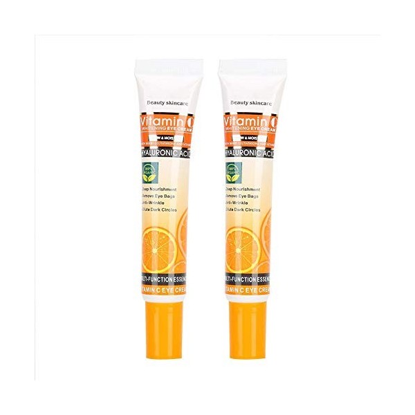 2 pcs 25 ml de vitamine C Crème pour les yeux Anti-rides Élimination des cernes Crème hydratante pour les yeux, réduit les ri