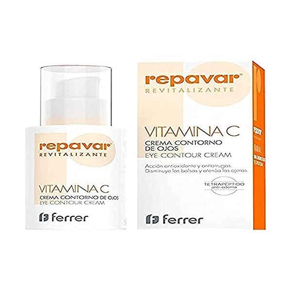 Repavar Revitalisant - Crème Contour des Yeux avec Action Anti-Rides - à la Vitamine C - Prévient lApparition des Poches, Ce