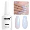 Vishine 16ml Vernis à Ongles Semi-permanent Nacré,Vernis Gel Pailleté Glitter Drawing Nail Gel Soak Off UV avec Fil Shell pou