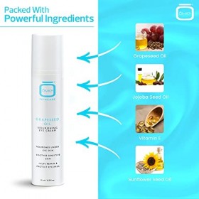 Omic, Crème hydratante pour les yeux à lhuile de pépins de raisin – 15 ml – Source naturelle dacides gras et de vitamine E 