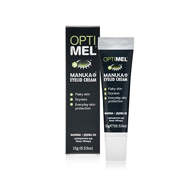 Optimel Manuka Honey Eyelid Cream 15g - Dry Itchy Flaky Skin Treatment & Relief - Eczema & Dermatitis - for Eyelids & Face