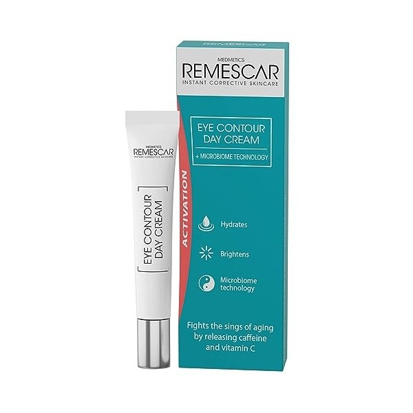 Remescar Crème des Yeux 15ml – Creme de Jour - Caféine et Vitamine C pour Réduire les Signes du Vieillissement Comme les Ride