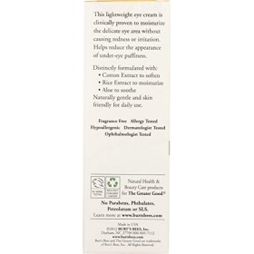 Burts Bees - Crème contour des yeux - Pour peaux sensibles - 10 g