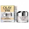 Olay Crème contour des yeux éclaircissante pour les cernes 15 ml, avec vitamine B3 et caféine, convient à tous les types de p