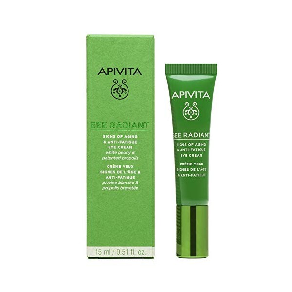 Apivita Bee Radiant Crème yeux illuminatrice protection anti-âge aux cellules souches dorange 15ml