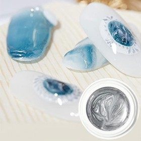 Gel De Peinture À Ongles Métallique, Vernis À Ongles Gel Peint Argent Doré, Gel À Ongles Peint Métallique Réfléchissant 3D, E