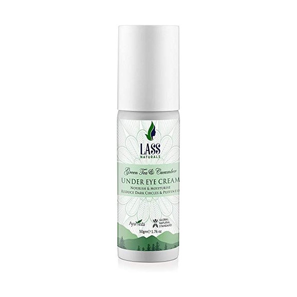 Glamorous Hub Lass Naturals Under Eye Cream - Crème ayurvédique pour réduire les yeux gonflés et les cernes 50G - Soins de la