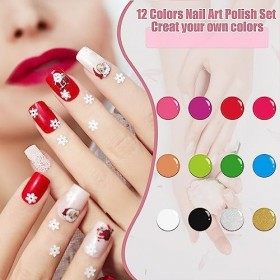 HIGSPE 12pcs Vernis Semi Permanent Liner, 8ml Liner Gel Nail Art Pour Ongles en Gel, Vernis à Ongles Gel Liner pour La Peintu