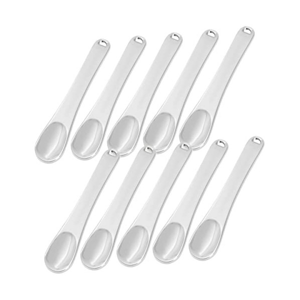 SHERCHPRY 50 Pcs Cuillère Cosmétique en Métal Soins De La Peau Coréen Crème pour Les Yeux Mini Cuillères Spatule De Maquillag