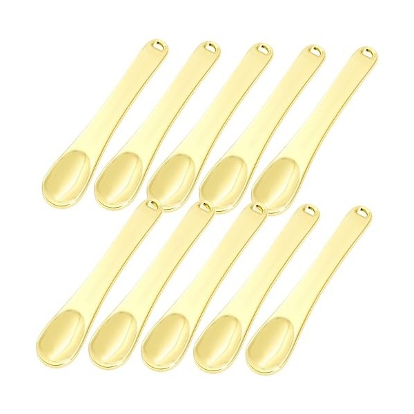 SHERCHPRY 50 Pcs Cuillère Cosmétique en Métal Soins De La Peau Coréen Crème pour Les Yeux Mini Cuillères Spatule De Maquillag