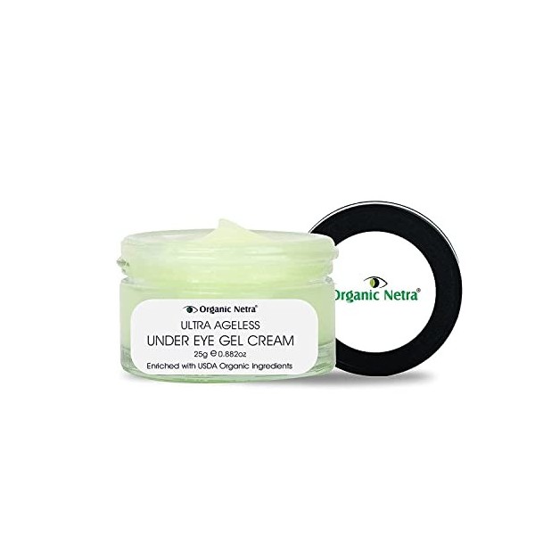 QURA Ultra Ageless Under Eye Gel Crème – Soin anti-âge profond sous les yeux fabriqué avec des ingrédients biologiques USDA p