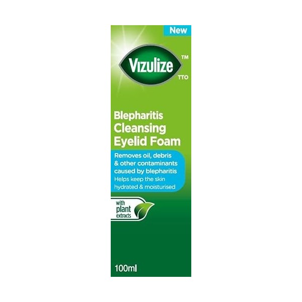 Vizulize Blépharite - Mousse contour des yeux - 100 ml - Pour éliminer lhuile, les débris et les contaminants causés par la 