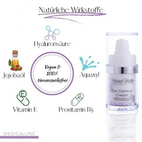 Crème Eye Contour avec acide hyaluronique 100% naturel, biologique, végétalien, fabriqué en Allemagne