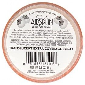 Coty Airspun Translucent Extra Coverage Loose Face Powder -Translucide Couverture supplementaire en vrac Poudre pour le visag